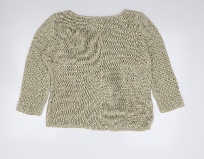 Laura Martin Collection Womens Green Round Neck  Acrylic Pullover Jumper Size M