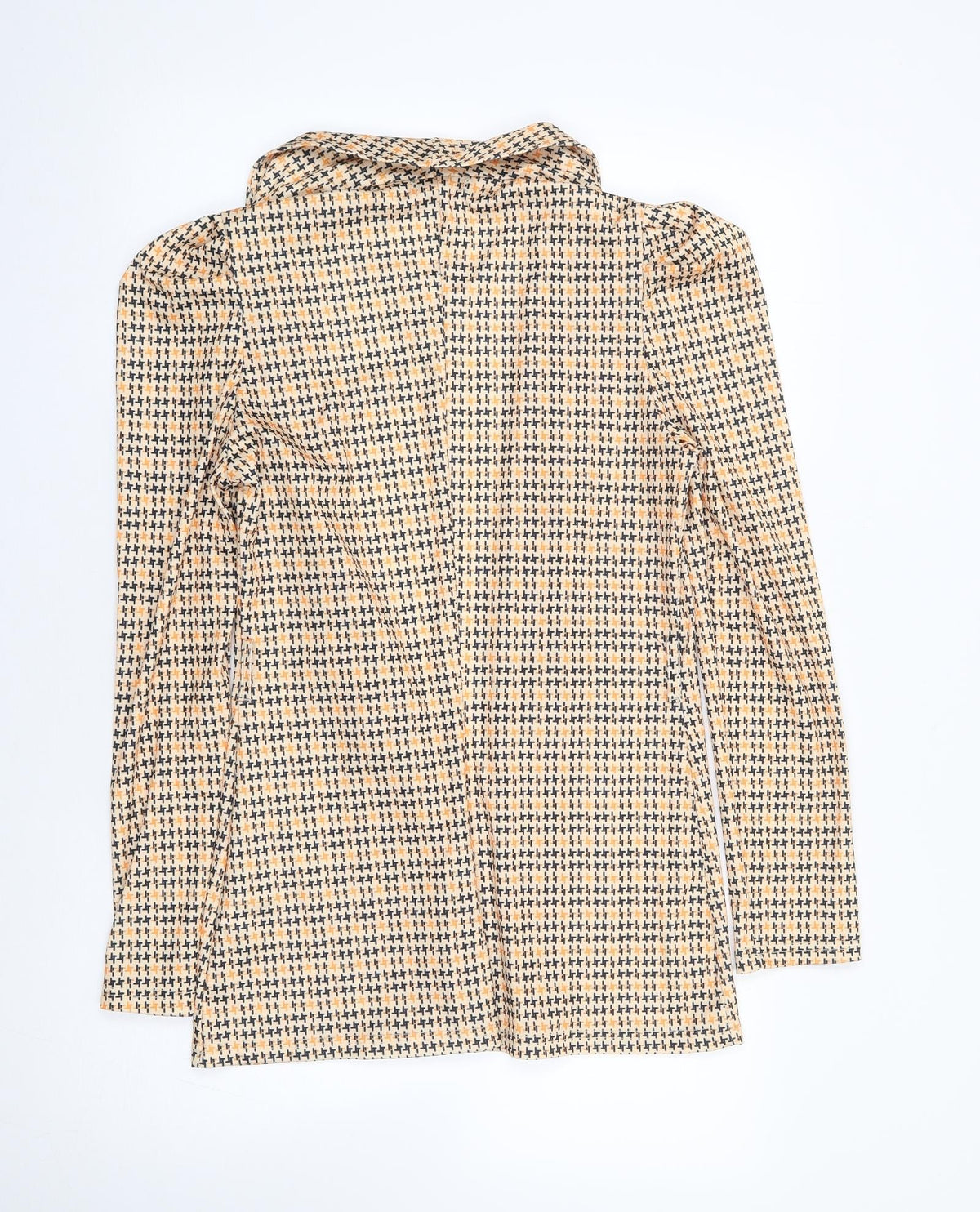 Chicme Womens Yellow Geometric  Jacket Blazer Size S