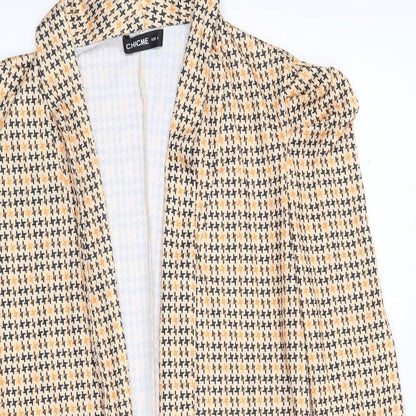 Chicme Womens Yellow Geometric  Jacket Blazer Size S