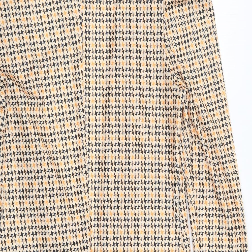Chicme Womens Yellow Geometric  Jacket Blazer Size S