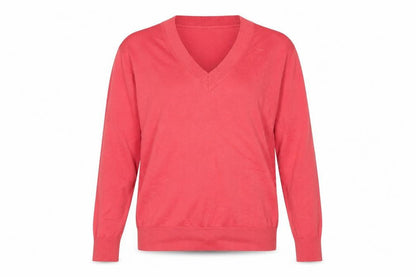 Mrks and Spencer Womens Red V-Neck  Cotton Pullover Jumper Size M