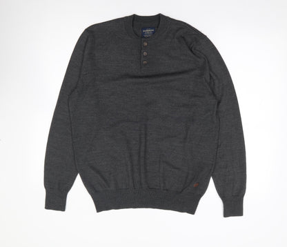 Hammond & Co Mens Green Crew Neck  Wool Pullover Jumper Size M