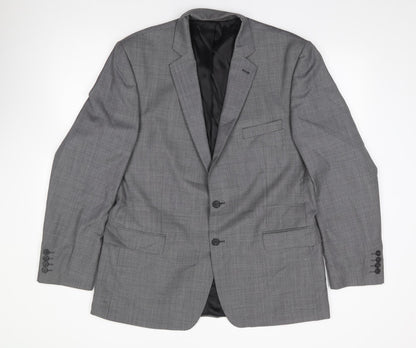 Mens UK Size 44 Racing Green Regular Grey Suit Jacket