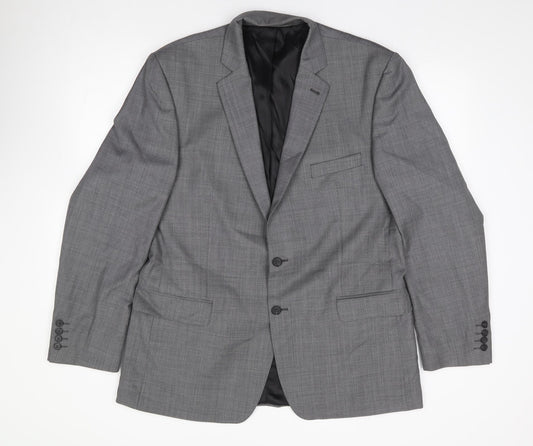 Mens UK Size 44 Racing Green Regular Grey Suit Jacket