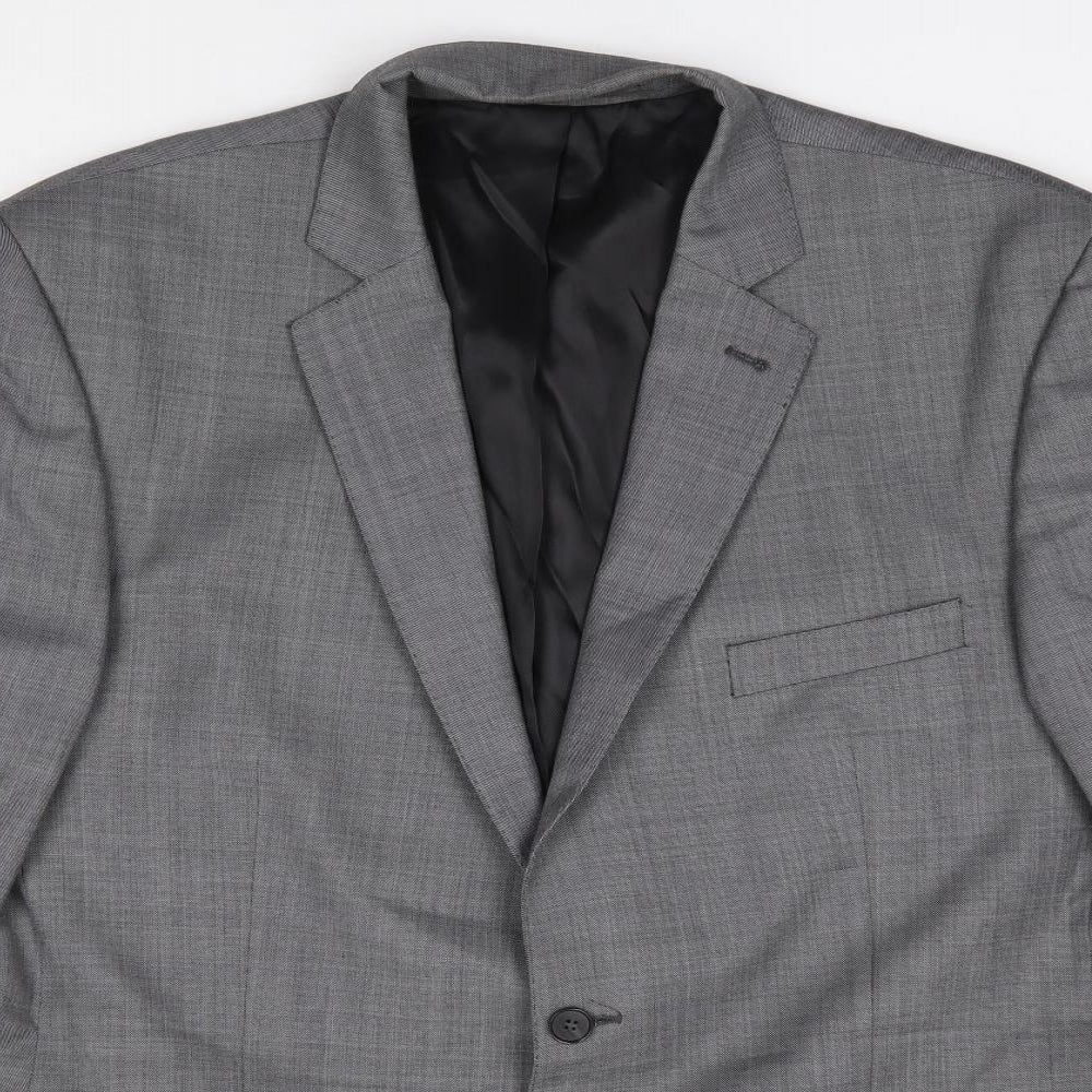 Mens UK Size 44 Racing Green Regular Grey Suit Jacket