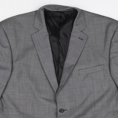 Mens UK Size 44 Racing Green Regular Grey Suit Jacket