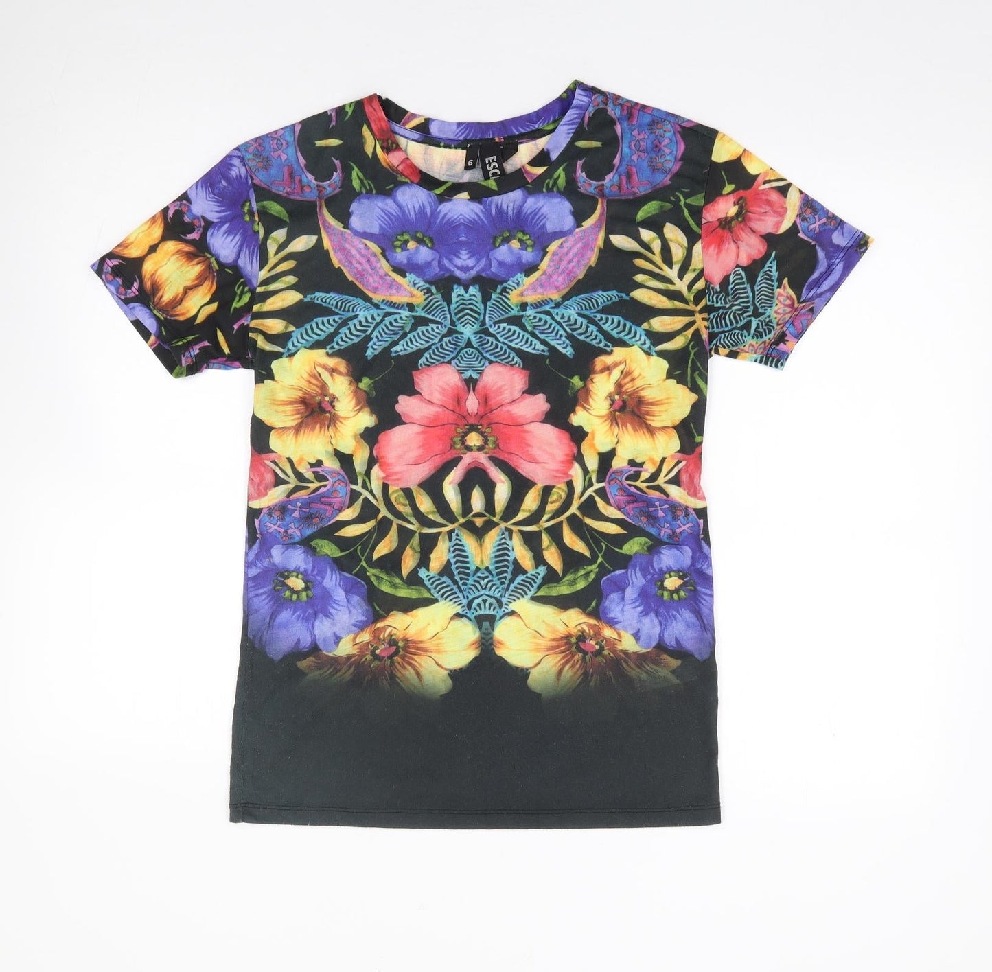 Womens UK Size 6 Topshop Multicoloured Jersey T-Shirt