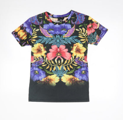 Womens UK Size 6 Topshop Multicoloured Jersey T-Shirt