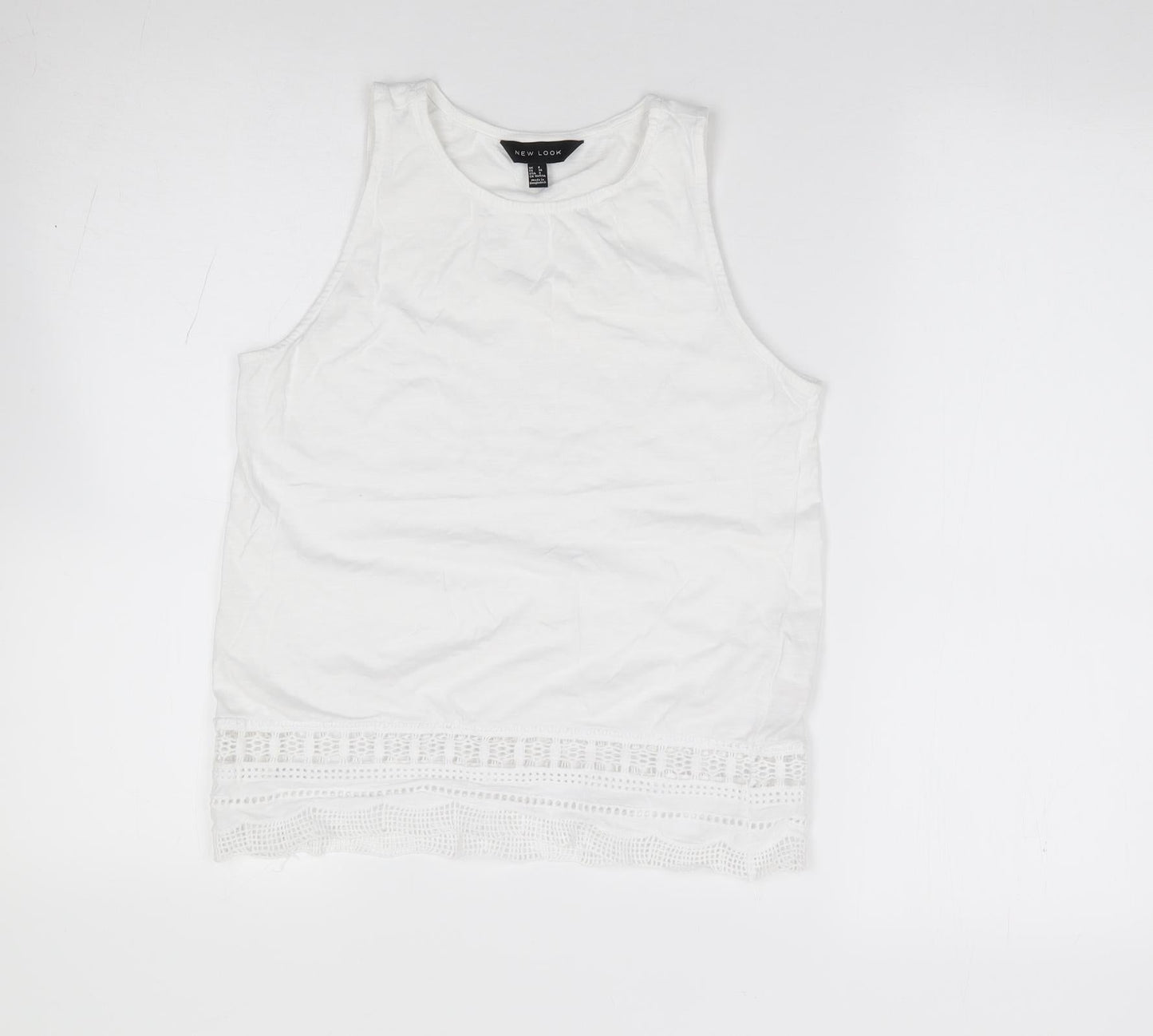 Womens UK Size 8 New Look Ivory Jersey T-Shirt