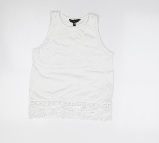 Womens UK Size 8 New Look Ivory Jersey T-Shirt