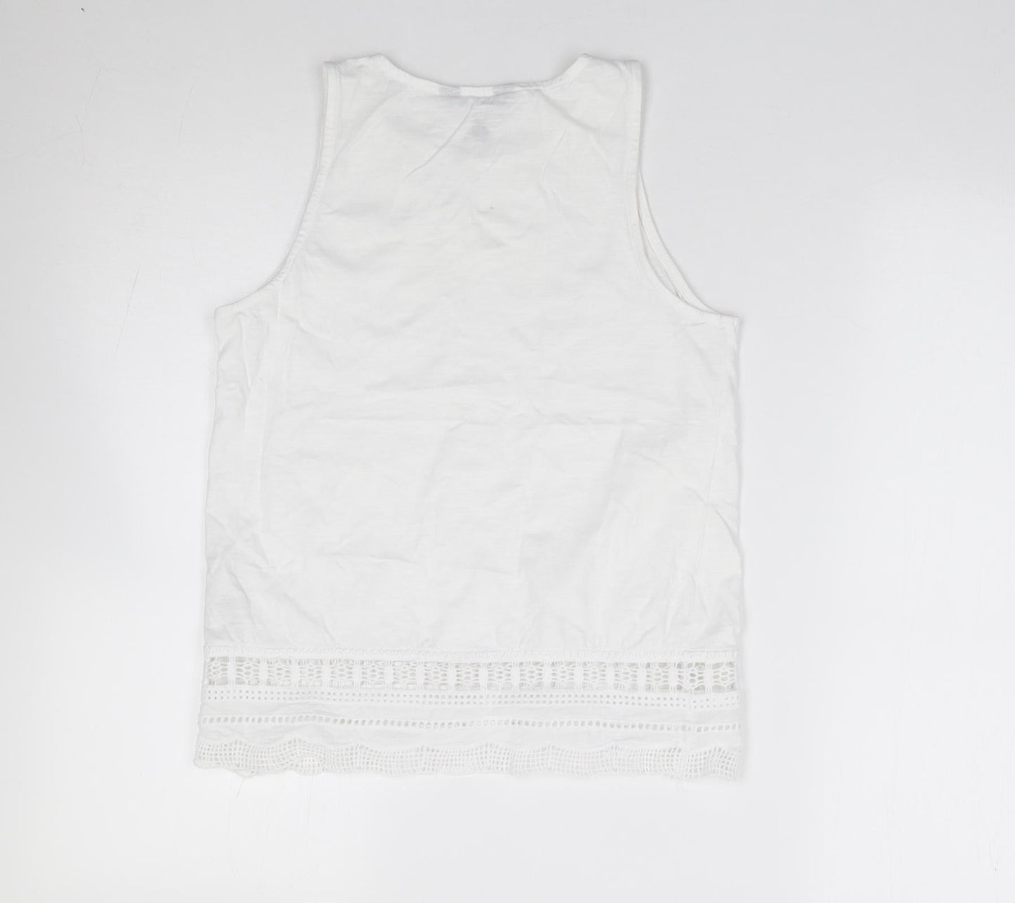 Womens UK Size 8 New Look Ivory Jersey T-Shirt