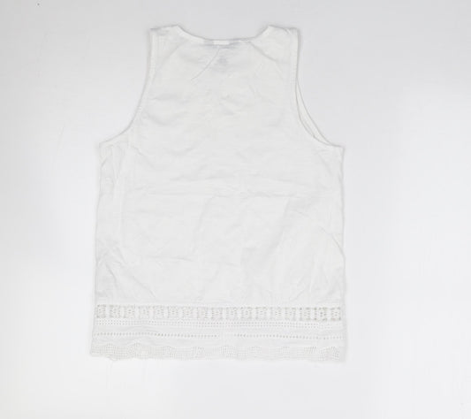 Womens UK Size 8 New Look Ivory Jersey T-Shirt