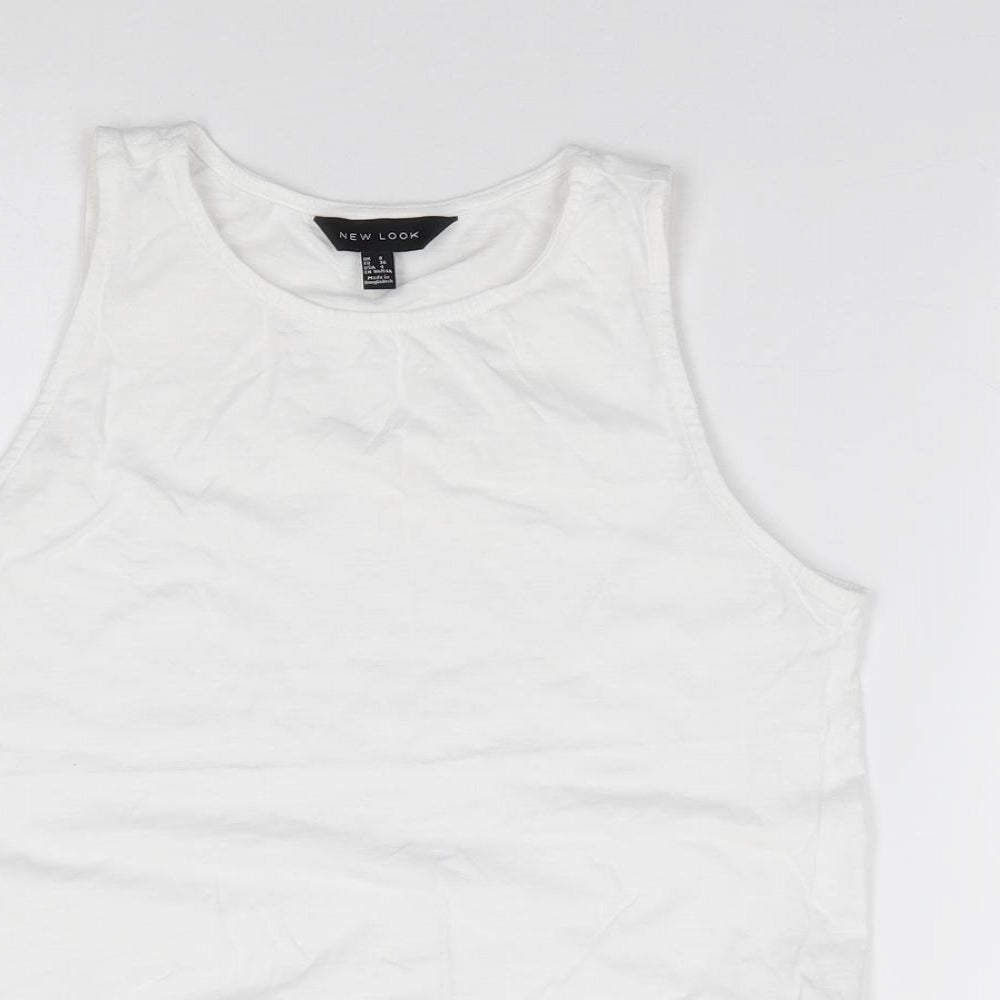 Womens UK Size 8 New Look Ivory Jersey T-Shirt