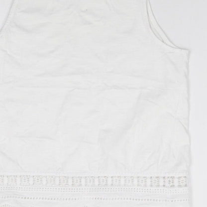 Womens UK Size 8 New Look Ivory Jersey T-Shirt