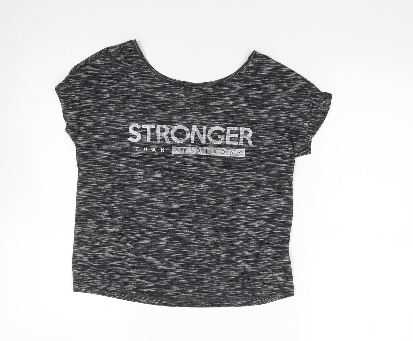 F&F Womens Grey  Polyester Jersey T-Shirt Size XS Crew Neck