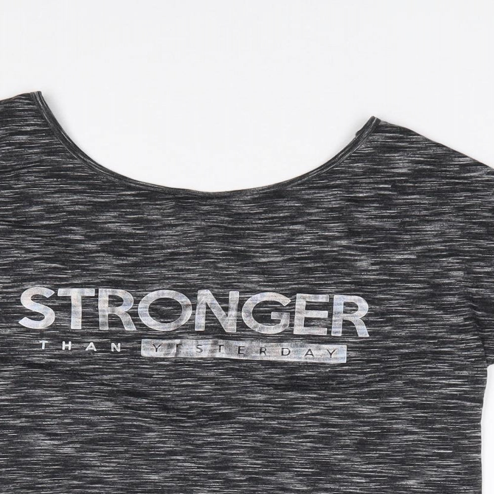 F&F Womens Grey  Polyester Jersey T-Shirt Size XS Crew Neck