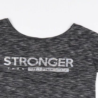 F&F Womens Grey  Polyester Jersey T-Shirt Size XS Crew Neck