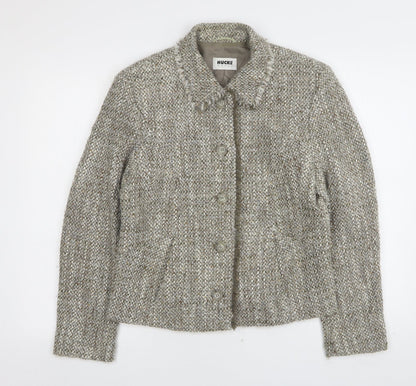 Hucke Womens Beige   Jacket Coatigan Size 12  Button