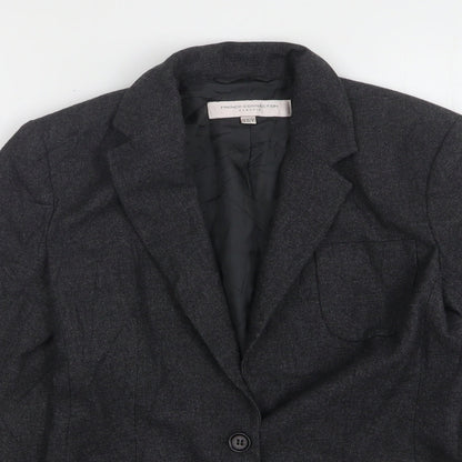French Connection Womens Grey  Viscose Jacket Suit Jacket Size 6