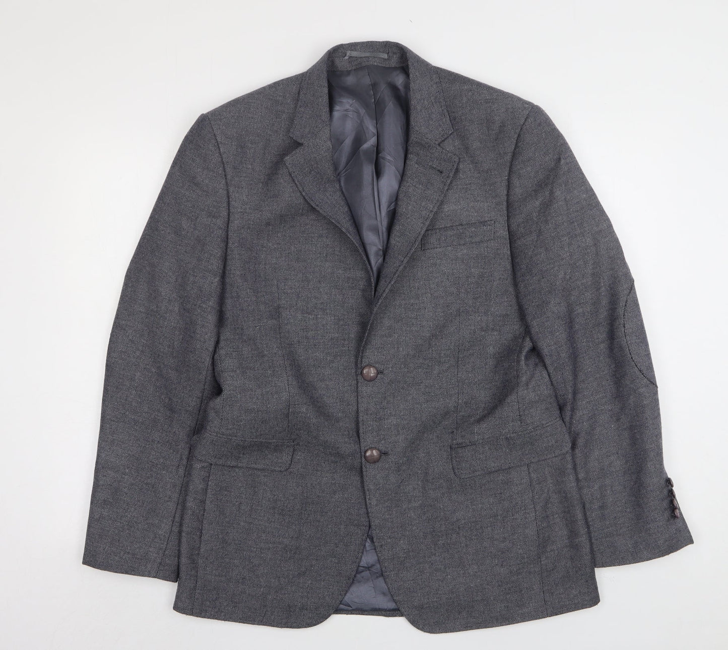 Mens UK Size 40 Steel & Jelly Regular Blue Suit Jacket
