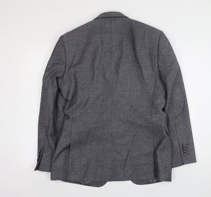 Mens UK Size 40 Steel & Jelly Regular Blue Suit Jacket