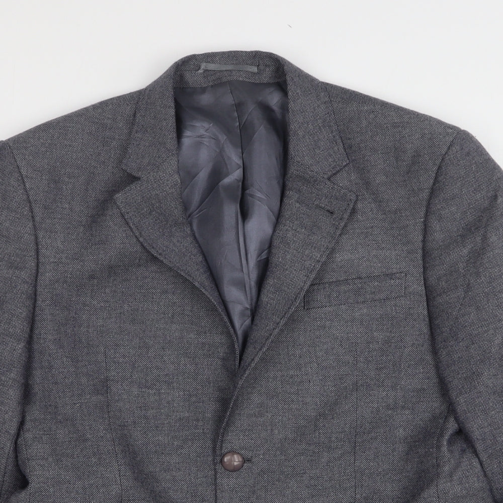 Mens UK Size 40 Steel & Jelly Regular Blue Suit Jacket