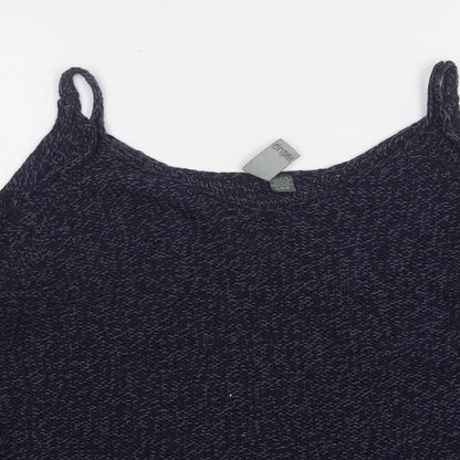 Quinn Womens Blue V-Neck  Acrylic Pullover Jumper Size L