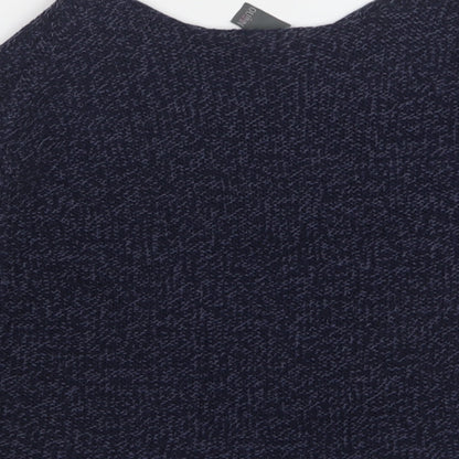 Quinn Womens Blue V-Neck  Acrylic Pullover Jumper Size L