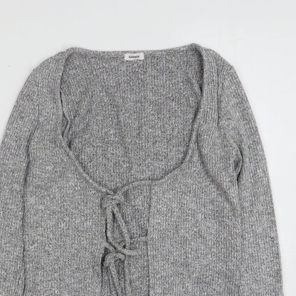 Garage Womens Grey Round Neck  Rayon Cardigan Jumper Size S
