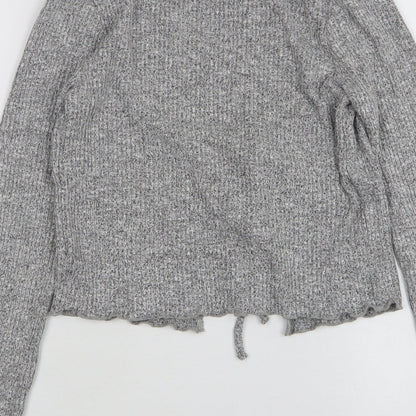 Garage Womens Grey Round Neck  Rayon Cardigan Jumper Size S