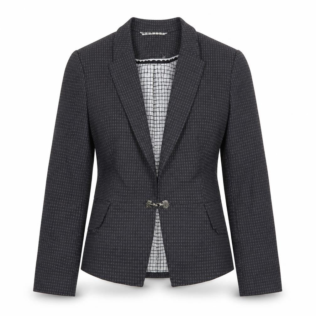 Marks and Spencer Womens Blue Geometric Polyester Jacket Blazer Size 8