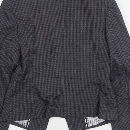 Marks and Spencer Womens Blue Geometric Polyester Jacket Blazer Size 8