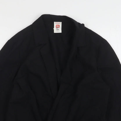 StMichael  Womens Black  Polyester Jacket Blazer Size 16