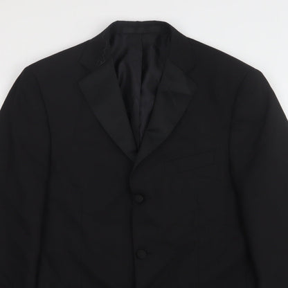 Mens UK Size 38 Impressions Regular Black Suit Jacket