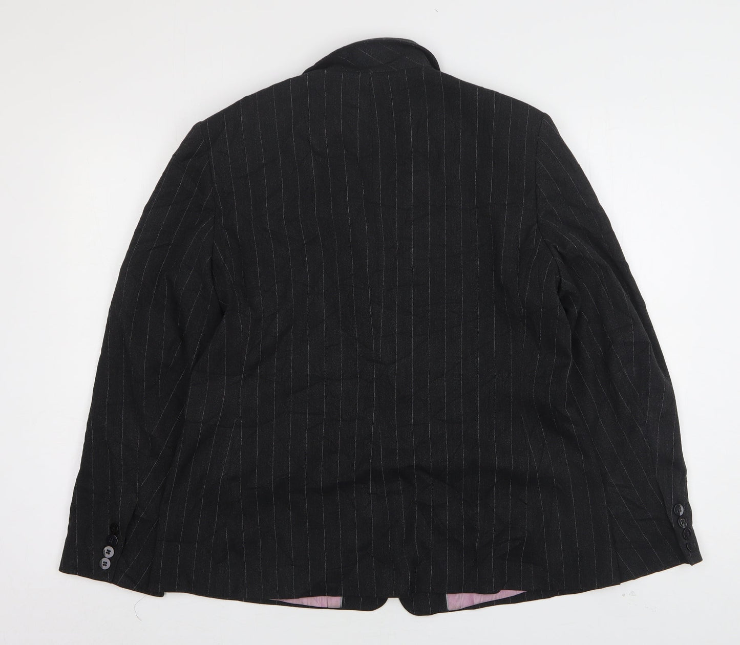 Autonomy Womens Grey Striped Polyester Jacket Suit Jacket Size 16