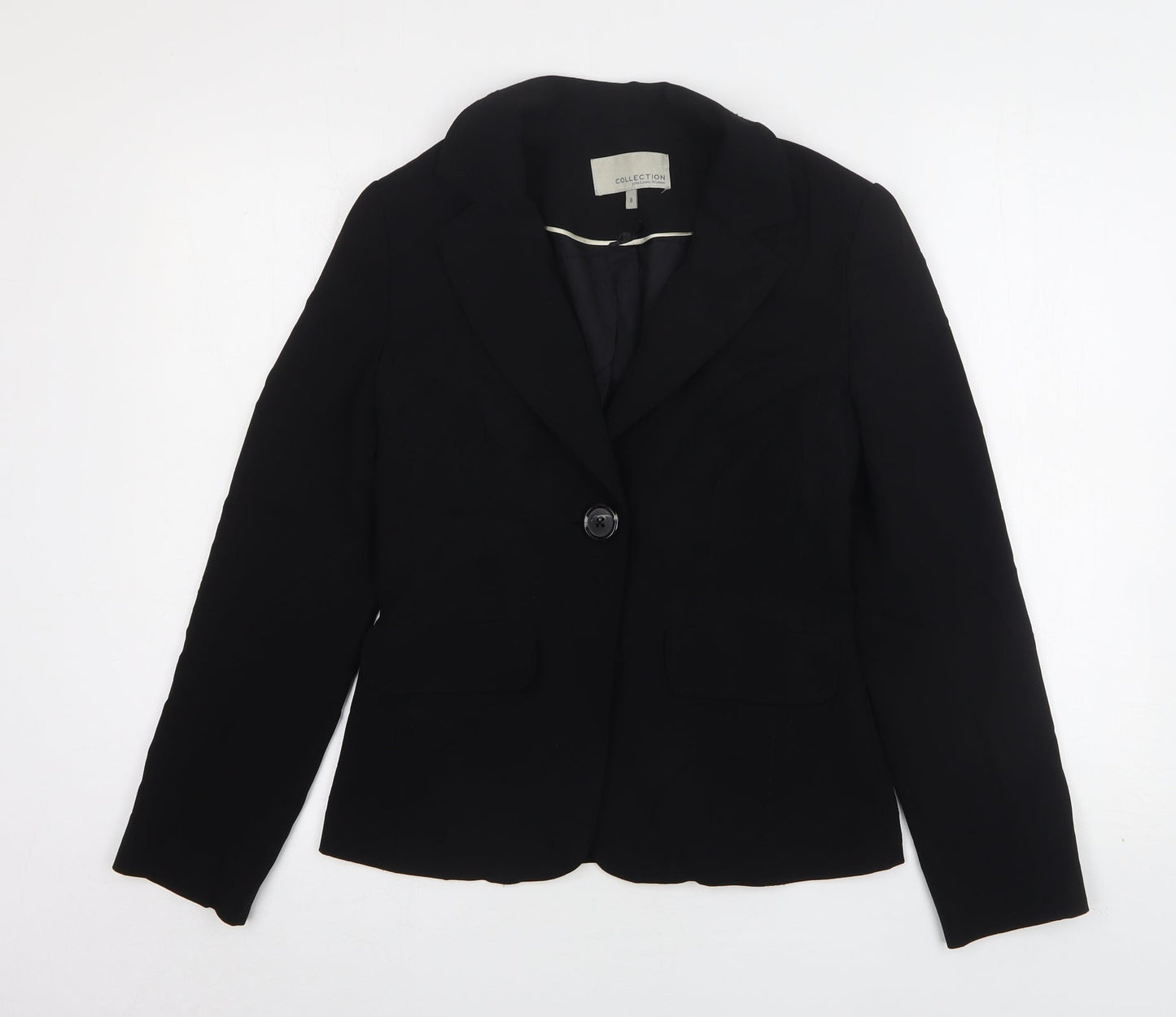 John Lewis  Womens Black  Polyester Jacket Suit Jacket Size 8