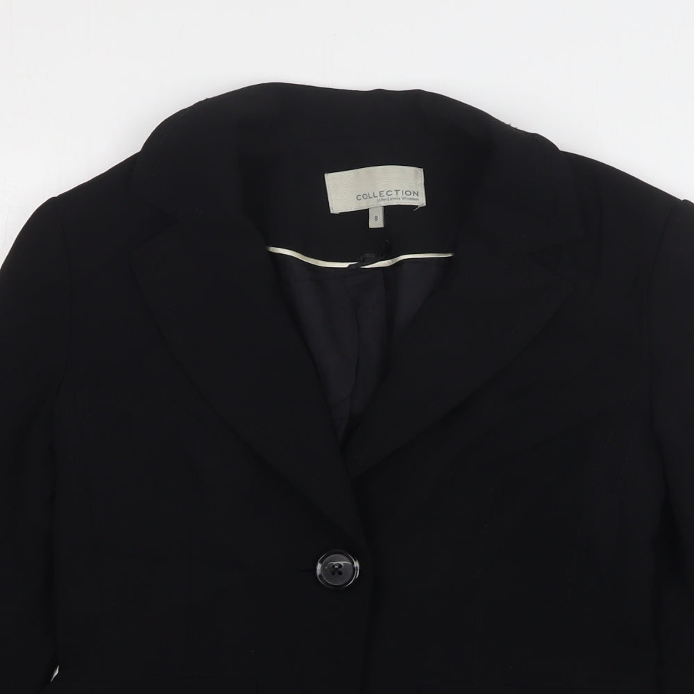 John Lewis  Womens Black  Polyester Jacket Suit Jacket Size 8