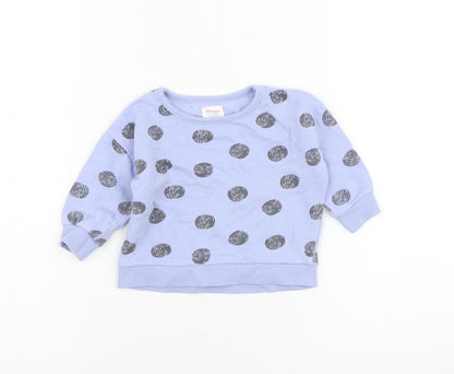 John Lewis Boys Blue Polka Dot Cotton Pullover Jumper Size 3-6 Months  Pullover