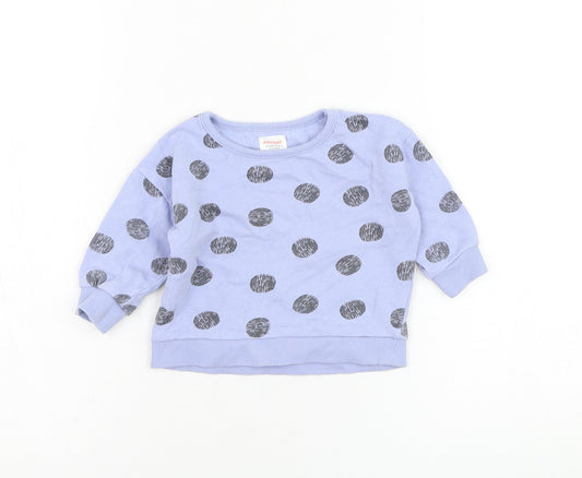 John Lewis Boys Blue Polka Dot Cotton Pullover Jumper Size 3-6 Months  Pullover