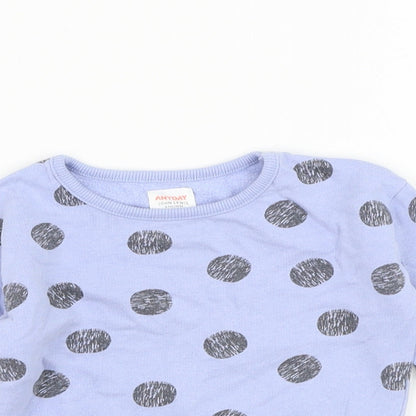 John Lewis Boys Blue Polka Dot Cotton Pullover Jumper Size 3-6 Months  Pullover