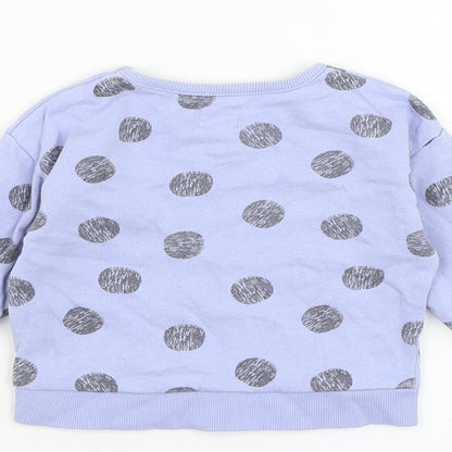 John Lewis Boys Blue Polka Dot Cotton Pullover Jumper Size 3-6 Months  Pullover