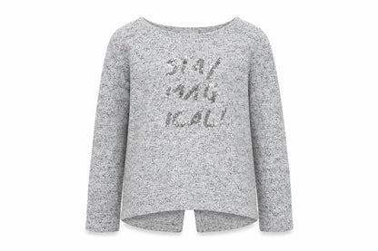 Matalan Girls Grey Round Neck  Viscose Pullover Jumper Size 8 Years  Pullover - Slogan
