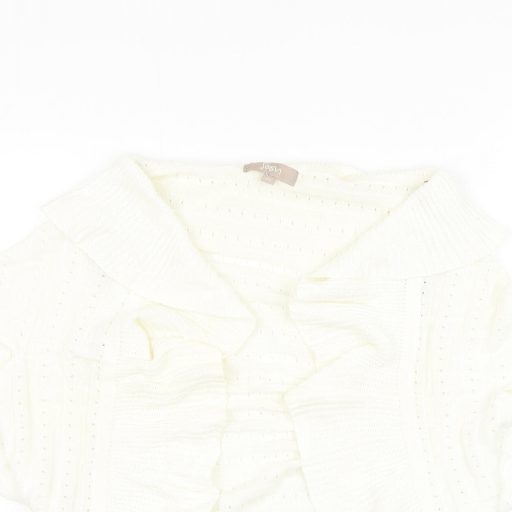 Womens UK Size 14 Soon White Cardigan Jumper
