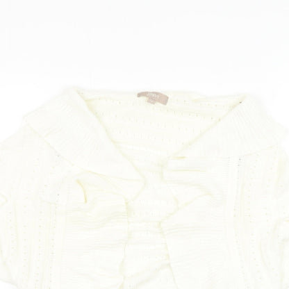 Womens UK Size 14 Soon White Cardigan Jumper