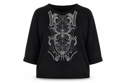 F&F Womens Black  Polyester Pullover Sweatshirt Size L  Pullover