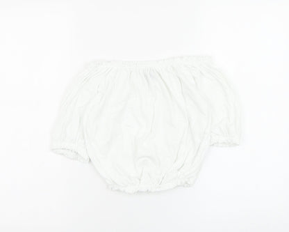 Primark Womens White  Cotton Cropped Blouse Size 8 Round Neck