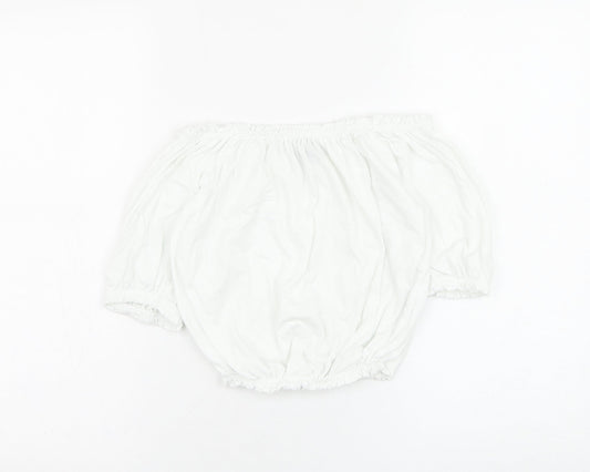 Primark Womens White  Cotton Cropped Blouse Size 8 Round Neck