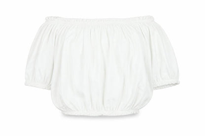 Womens UK Size 8 Primark White Cropped Blouse