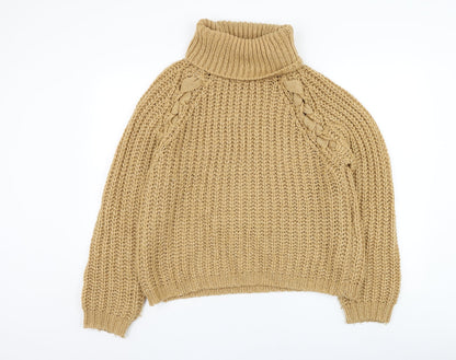George Womens Brown Roll Neck  Acrylic Pullover Jumper Size M