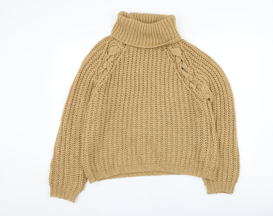George Womens Brown Roll Neck  Acrylic Pullover Jumper Size M